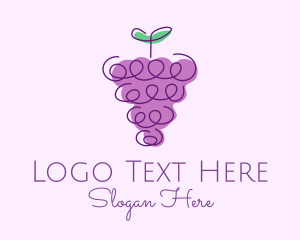 Vinery - Grape Fruit Line Art logo design