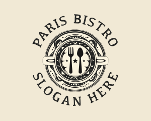 Organic Kitchen Food Plate logo design