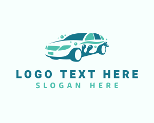 Washing - Sedan Car Cleaning logo design