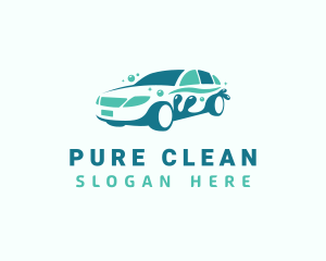 Sedan Car Cleaning logo design