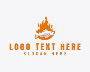 Flame - Fish Flame Barbecue logo design