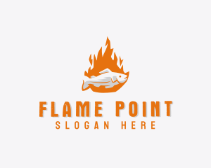 Fish Flame Barbecue logo design