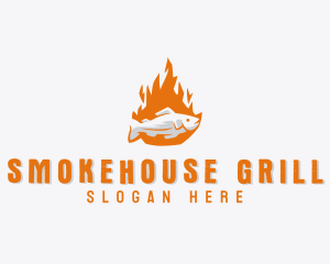 Barbecue - Fish Flame Barbecue logo design
