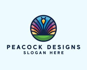 Colorful Peacock Bird  logo design