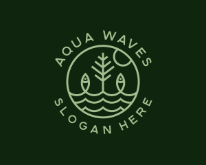 Waves - Tree Fish Waves logo design