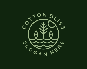 Tree Fish Waves logo design