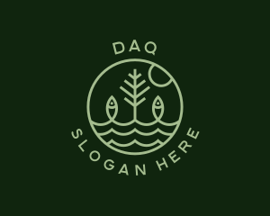 Organic - Tree Fish Waves logo design