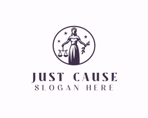 Woman Justice Scale logo design