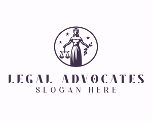 Woman Justice Scale logo design