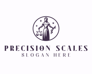 Woman Justice Scale logo design