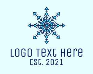 North Pole - Arrow Star Snowflake logo design