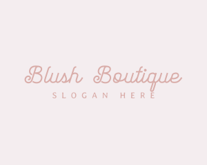 Blush - Pink Cursive Wordmark logo design