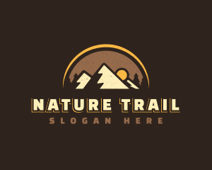 Trail - Mountain Sun Trees logo design