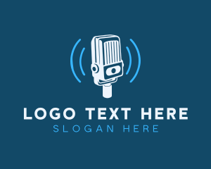 Sound Waves - Broadcasting Mic Podcast logo design