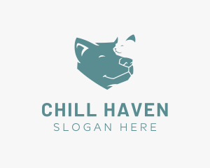 Relaxed Dog Cat logo design