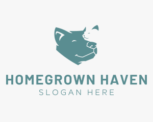 Domestic - Relaxed Dog Cat logo design