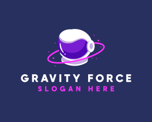 Gravity - Astronaut Orbital Head logo design