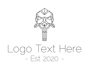 Record Label - Minimal Skull Monoline logo design