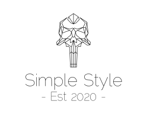 Minimal - Minimal Skull Monoline logo design