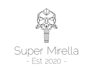 Minimal Skull Monoline logo design