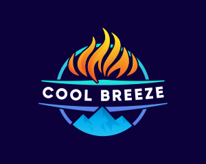 Flame Snowflake Air Condition logo design