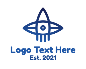 Fun - Blue Surfboard Rocket logo design