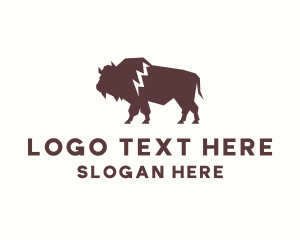 Herd - Animal Bison Wildlife logo design