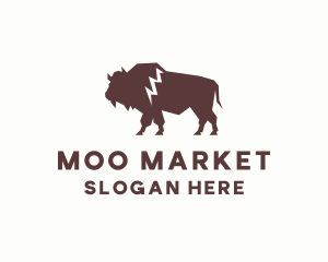 Animal Bison Wildlife logo design