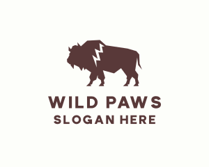 Animal Bison Wildlife logo design