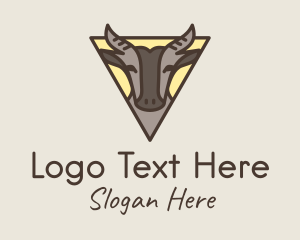 Bull - Triangular Water Buffalo logo design