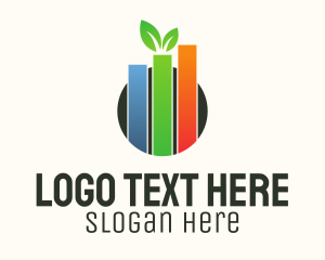 Agribusiness - Eco Leaf Chart logo design