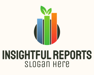 Report - Eco Leaf Chart logo design