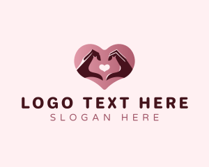 Dating - Heart Hands Couple logo design