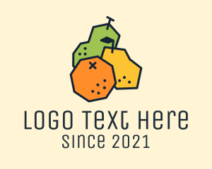 Fruit Stand - Geometric Fresh Fruit logo design