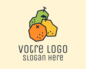 Geometric Fresh Fruit Logo