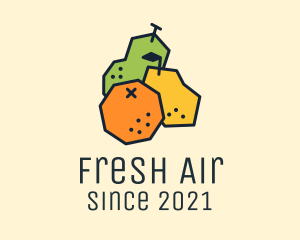 Geometric Fresh Fruit logo design