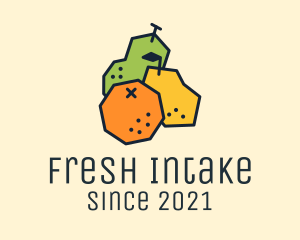 Geometric Fresh Fruit logo design