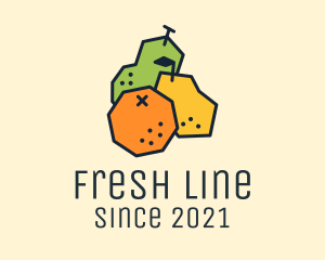 Geometric Fresh Fruit logo design