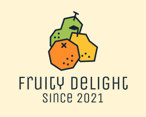 Geometric Fresh Fruit logo design