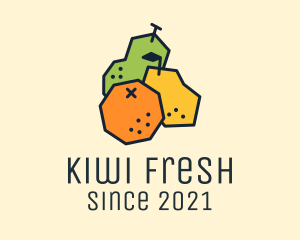 Geometric Fresh Fruit logo design