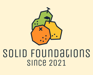 Fruit Juice - Geometric Fresh Fruit logo design