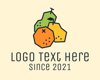 Geometric Fresh Fruit Logo