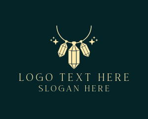 Luxury - Crystal Necklace Jewelry logo design