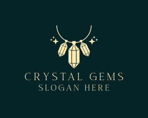 Crystal Necklace Jewelry logo design