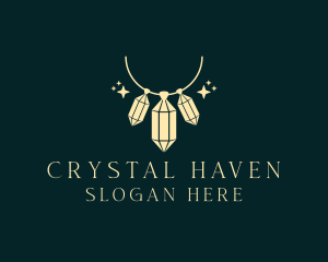 Crystal Necklace Jewelry logo design