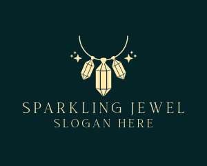 Crystal Necklace Jewelry logo design