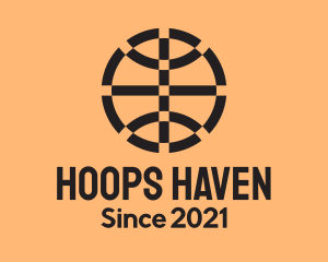 Hoops - Modern  Checkered Basketball logo design