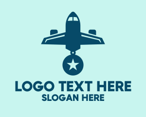 Negative Space - Aviation Airplane Medal logo design