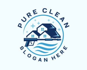 Pressure Wash House Clean logo design