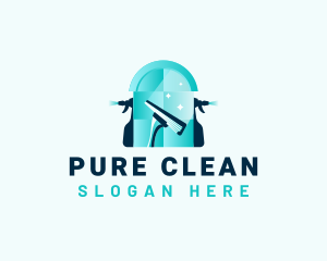 Squeegee Wiper Sprayer Cleaning logo design